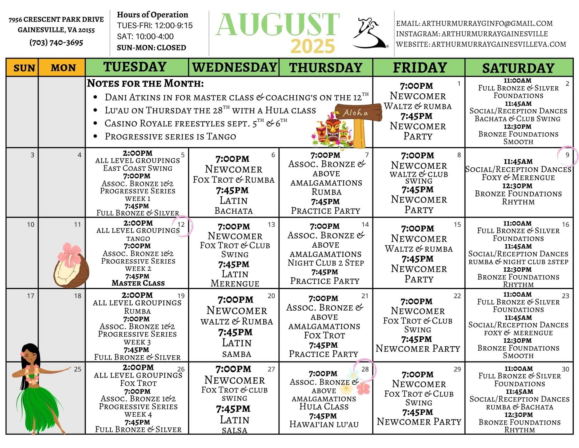 Gainesville August 2025 Calendar