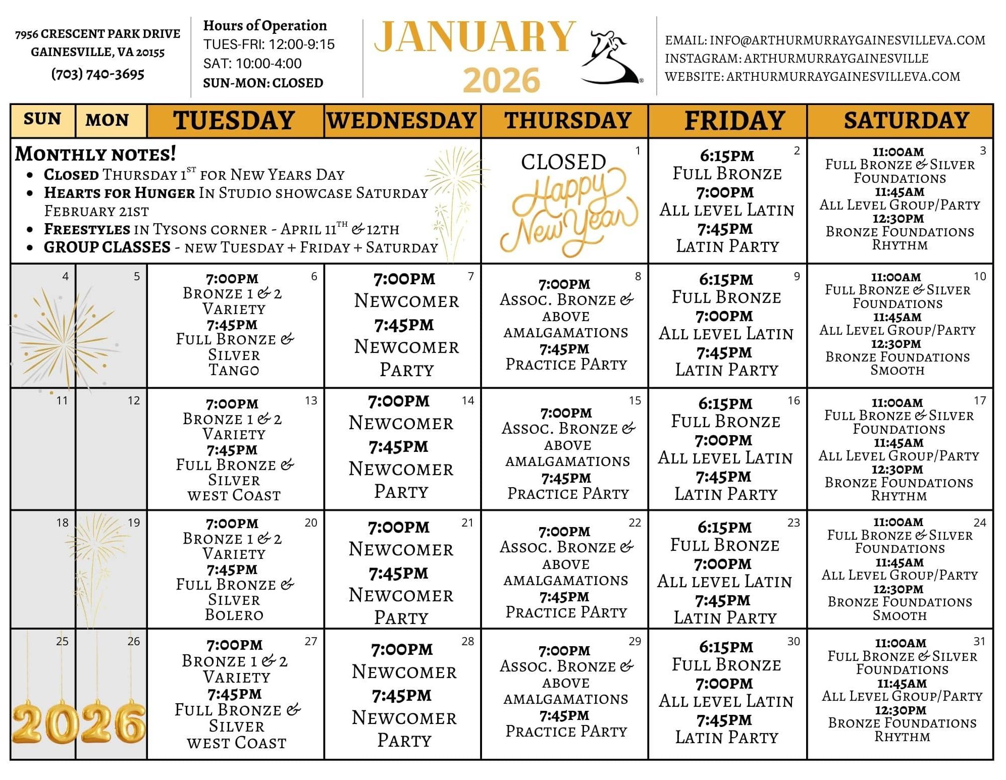 January 2026 Calendar